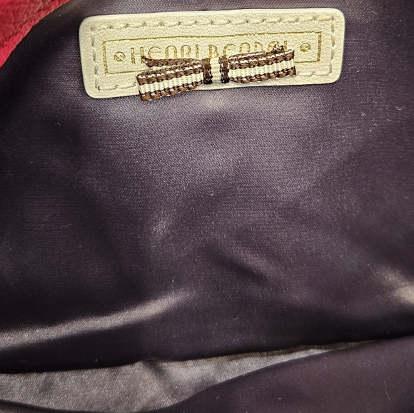 Henri Bendel Red Debutante Asymmetric Clutch Wristlet with Floral Appliqué - Picture 9 of 13